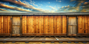 front old train staion wood hight wall texture, real photo, natural brown, 