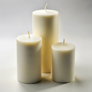 basic white block candle set