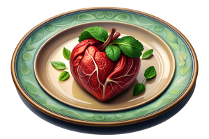 Heart on a plate 


