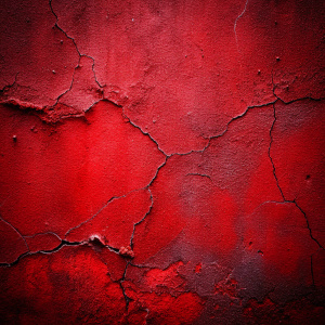 Red grunge texture background of cement plaster wall with cracks