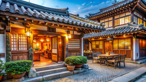 Traditional Hanoki in the historic district of Seoul, South Korea.