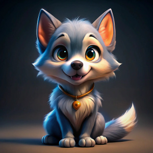 Cute WOLF, STYLE CHIBI PIXAR

