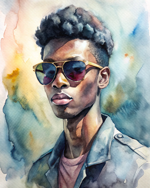 young black man wearing his shades 