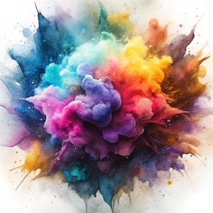 color splash wallpaper, painting, illustration, conceptual art, dark fantasy, on transparent background, no text or symbols