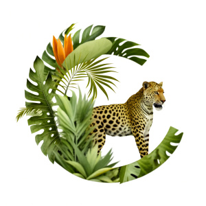 Lettre "C" Amazon jungle style