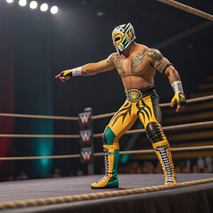 WWE action figure of Rey Mysterio, featuring wrestling-themed design from the Ruthless Aggression series.