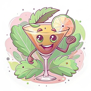 Cute Martini glass character 