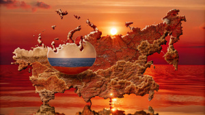 карта России. Восход солнца с востока