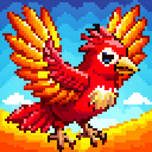 red bird, copy the style of the flappy bird