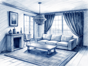 living room sketch