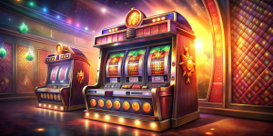  casino slot machine realistic style wallpaper background