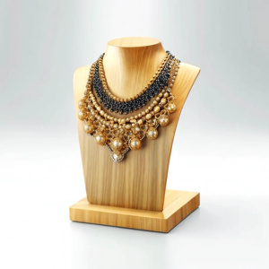  beautiful and luxury necklace on jewelry stand neck
