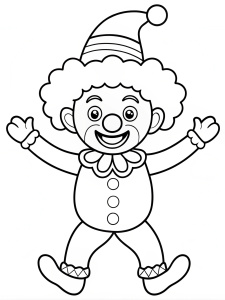 Clown, dynamic pose using the technique of illustrator Anna Silivonchik