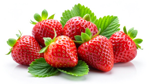 delicious strawberries on white background