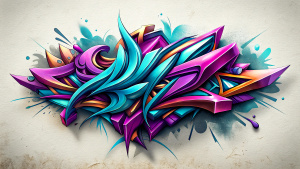 3D graffiti wildstyle on white paper, perfect composition, dynamic and aesthetic, 3D color effects, edgy and modern, ""COPY""