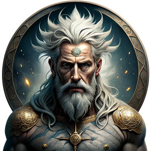 Nordic God Njörd, The Norse Sea God - perfect realistic art, high-definition grey and black, white background tattoo design