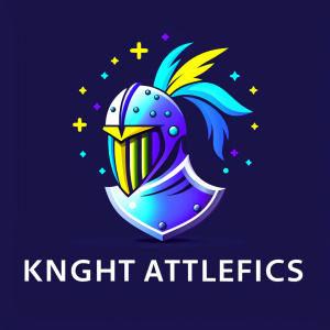 "Vintage embossed logo with a knight helmet and shield for a company titled Knight Aesthetics, detailed logo"