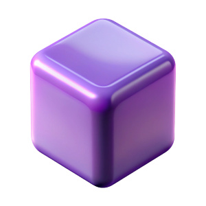 smooth plastic violet cube