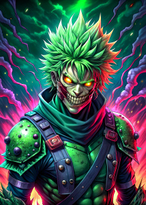 dorohedoro kawaii sata soldier monster black green supersaya 