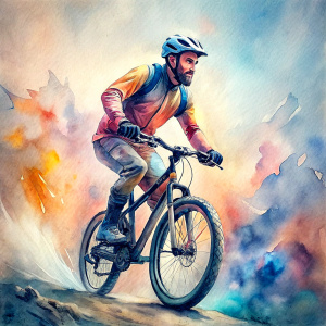 Craft a mesmerizing vector illustration portraying mountain bike. Aim for high quality, utilizing 4k resolution, and adopt a cartoon-style approach. The design should pop on a white background, delivering a unique and captivating vector T-shirt illustration. transparent