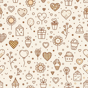 valentine day minimalist doodles for seamless pattern tile, light background