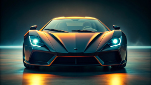 One supercar, new concept, Racing, Rearview, dark style