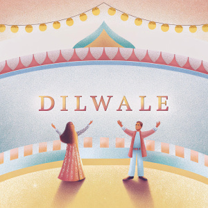 Poster of Shah Rukh Khan and Aishwarya Rai in 'Dilwale'. Bollywood film. Diwali release.