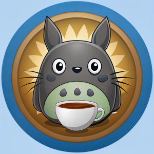 Logo for cafe , anime style, totoro