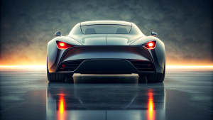 One supercar, new concept, Racing, Rearview, dark style