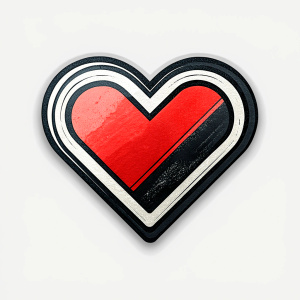 Style stickers. Use communication devices from the year 2024 to form a heart symbol. Black and red only. White background, No Background, vector, 8K.