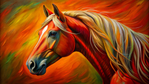 Very detailed horse portrait pop art