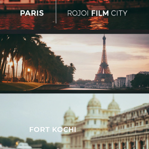 Website homepage showcasing top film shooting locations. Paris, Rojoi Film City, and Fort Kochi highlighted with striking visuals and detailed descriptions.