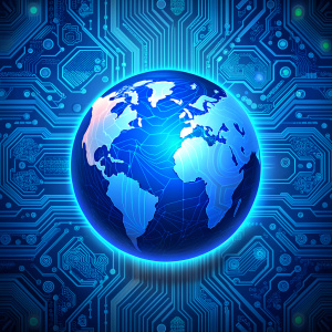 global blue circuit board  background