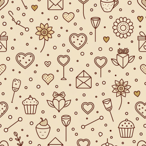 valentine day minimalist doodles for seamless pattern tile, light background