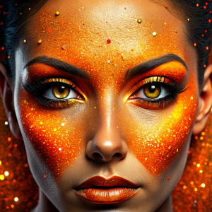 orange glitter makeup