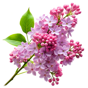 lilac branch, transparent background, no shadows