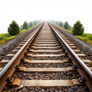 vias del tren en perspectiva frontal sin fondo