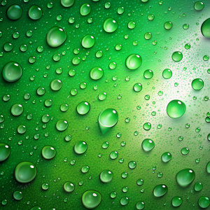 GREEN BACKGROUND WITH DEW DROPS