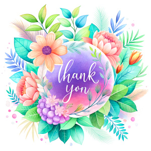 "Thank you", white background