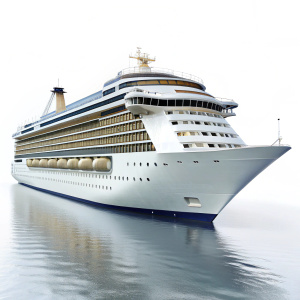 big luxury cruise ship on a white background