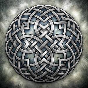 Celtic Paganism and Druidry symbols tattoo design - perfect realistic art - high-definition - grey and black - white background 