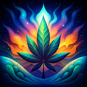 Weed leaf trippy art 