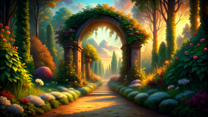 the archway that leads to the garden




