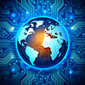 global blue circuit board  background