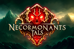 logo minimalista para juego llamado necromant tales