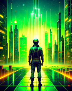 cyberpunk financial marke 