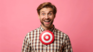 Cute, smiling guy, Tender,  with Bullseye