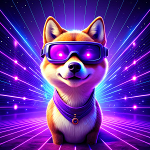 Shiba Inu con lentes Oculus Quest 3 puestas