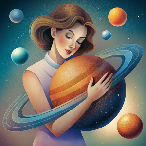 Persona abriendo su corazon mientras salen estrellas