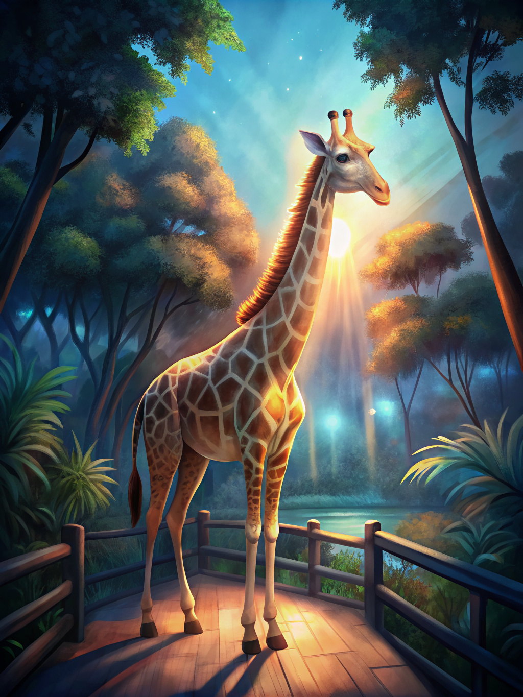 eine giraffe im zoo 